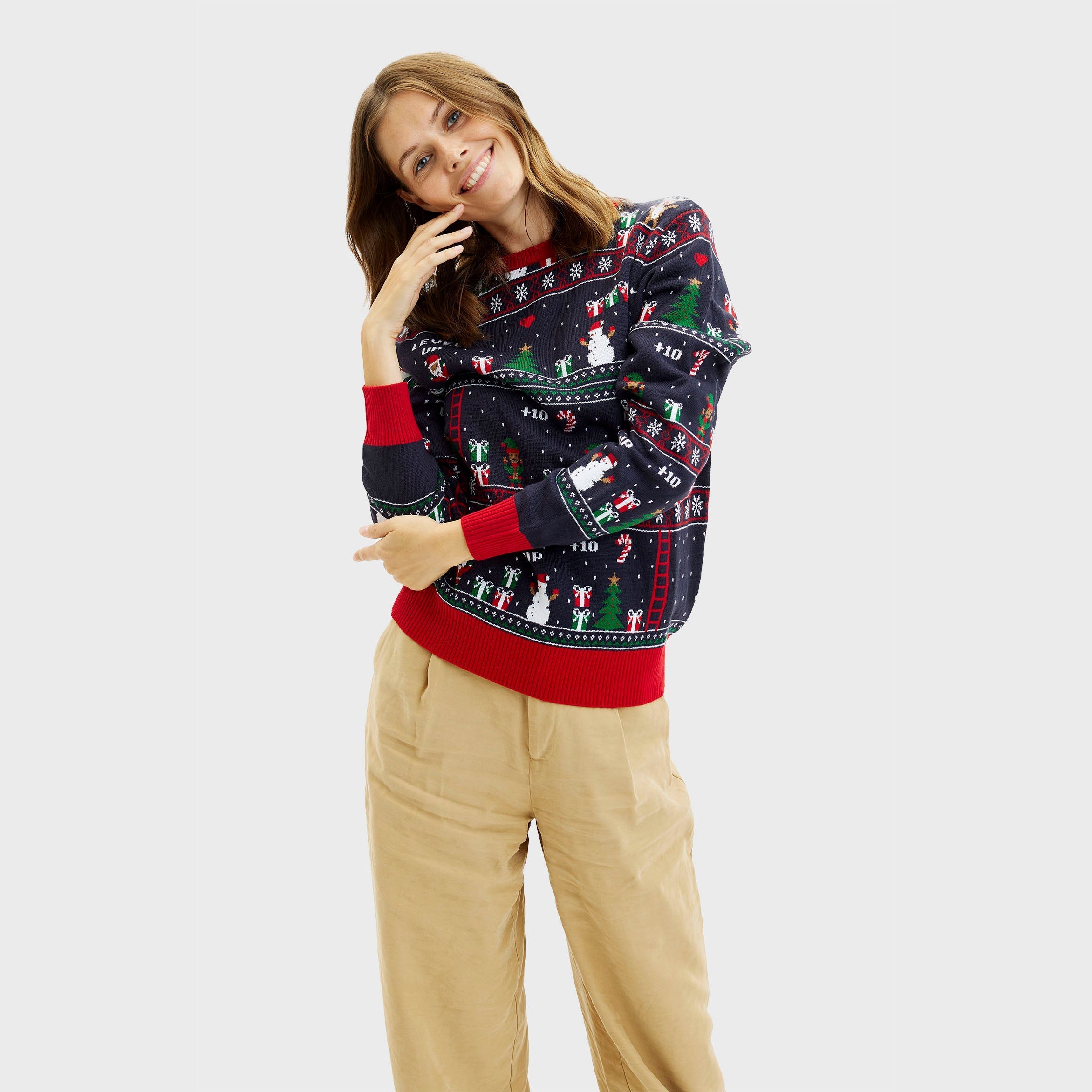 Vintage gamer Weihnachtspullover - Damen